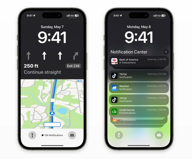 连平苹果维修服务分享iOS17锁屏地图导航半屏显示长什么样 